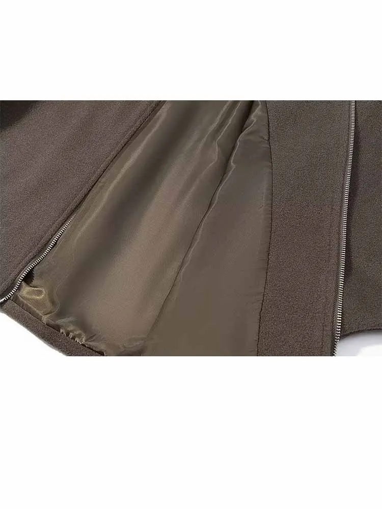 

HH Woman Spring Fashion Long Sleeves Zipper Solid Color Loose Casual Coat Female Commuting Lightweight Street Style Short Jacket