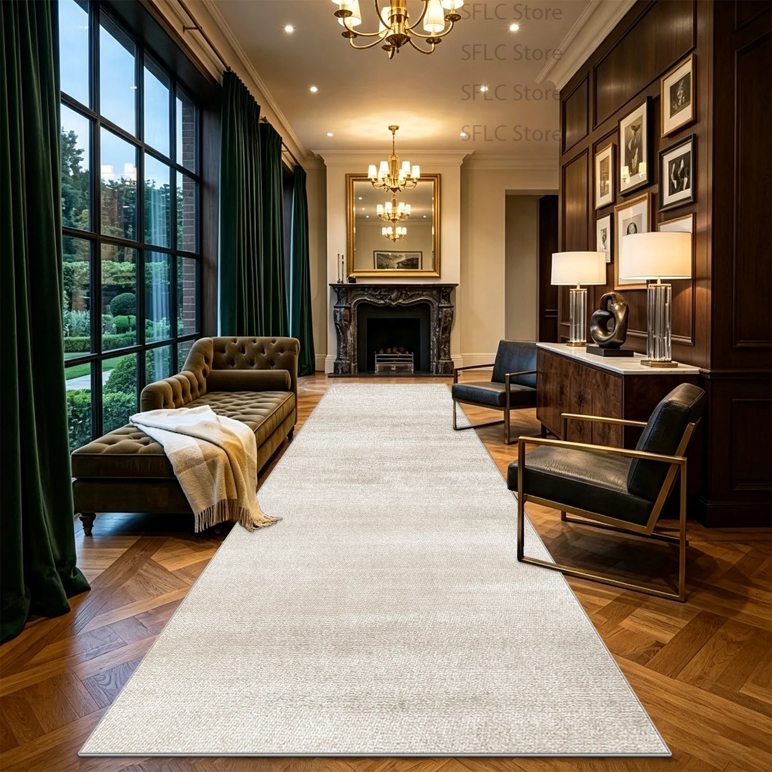 Modern Simple Style Living Room Aisle Runner Rug Light Luxury Anti Slip Washable Hotel Corridor Carpet High-end Kitchen Long Mat
