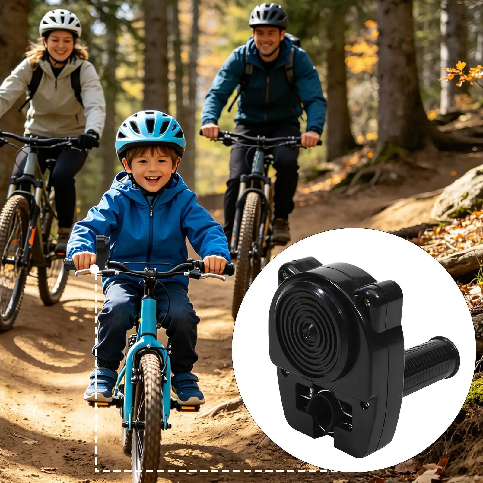 Bike Bell for Boys Pretend Play Motorcycle Throttle Bike Alert Bell for Mountain Road Biking Commute Riding Outdoor City Street - view 2