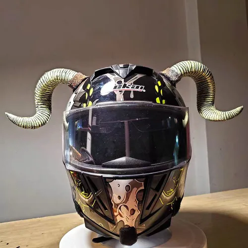 Imagen 2 del producto Nueva moda cuernos del diablo motocicleta casco eléctrico decoración creativa Motocross casco de motocicleta accesorios pegatinas Cosplay