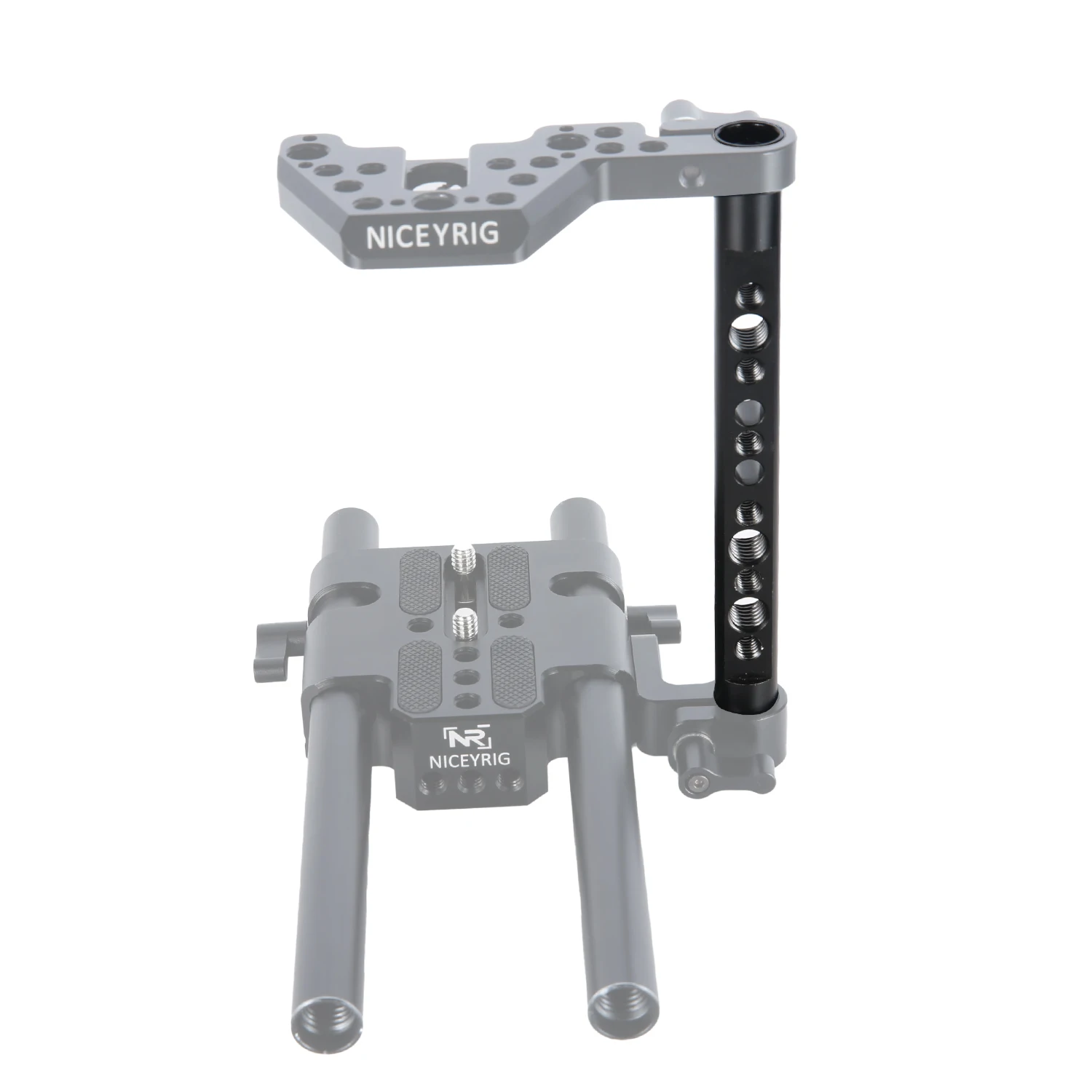 NICEYRIG 5/6.2/7.7 Inch (126/158/197 MM) Length 15mm Cheese Rod (M12 Thread) with 1/4&3/8 Thread Holes for Camera Cage Rigs