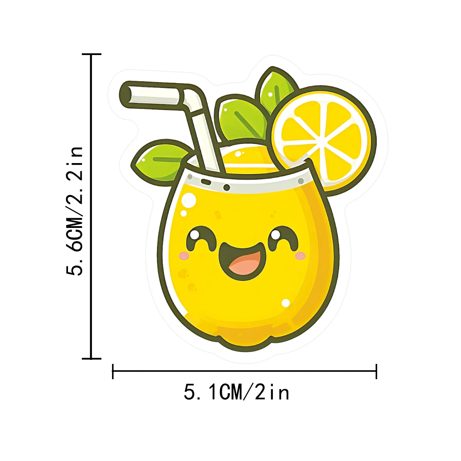 50 Pcs Cartoon Lemon Fruit Stickers Creative Waterproof Vinyl Decals for Journal Water Bottles Luggage