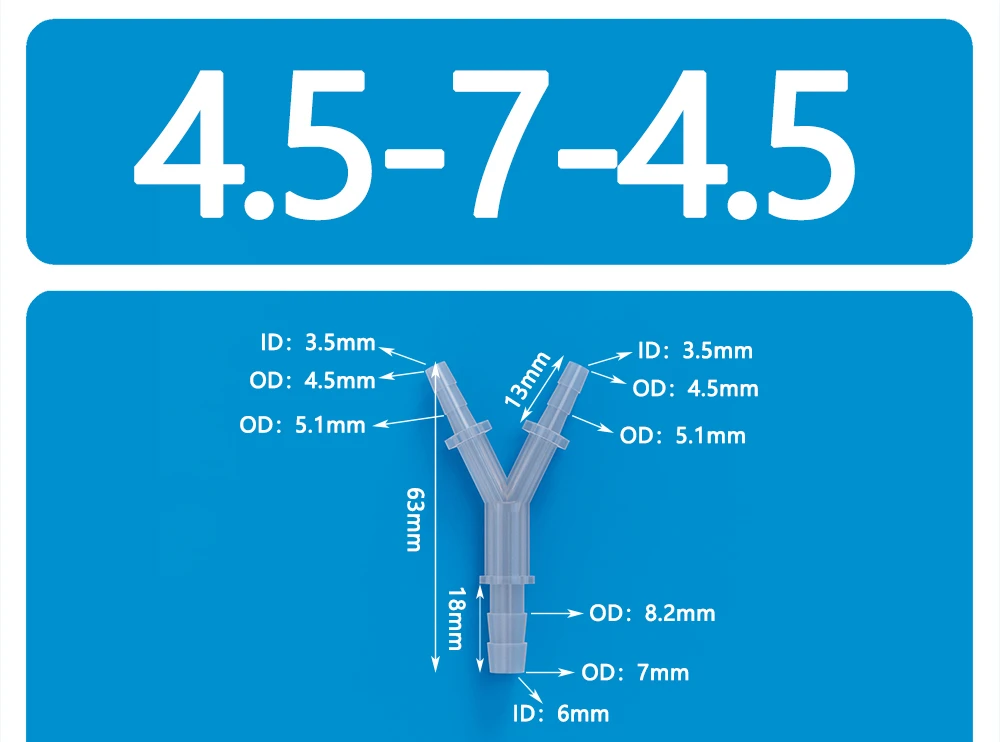 2,4 mm-12 mm Y-förmiger Dreiwege-Wasserteiler aus Kunststoff mit variablem Durchmesser, Baota-Dreiwege-Schlauchverbinder aus Silikonkautschuk – Detail 14