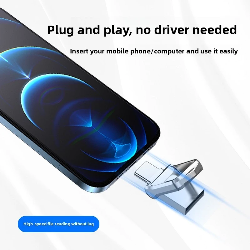 

2026 Latest 2-in-1 USB Drive, Type-C USB Pendrive, Metal Rotating 64G for Phone & Laptop