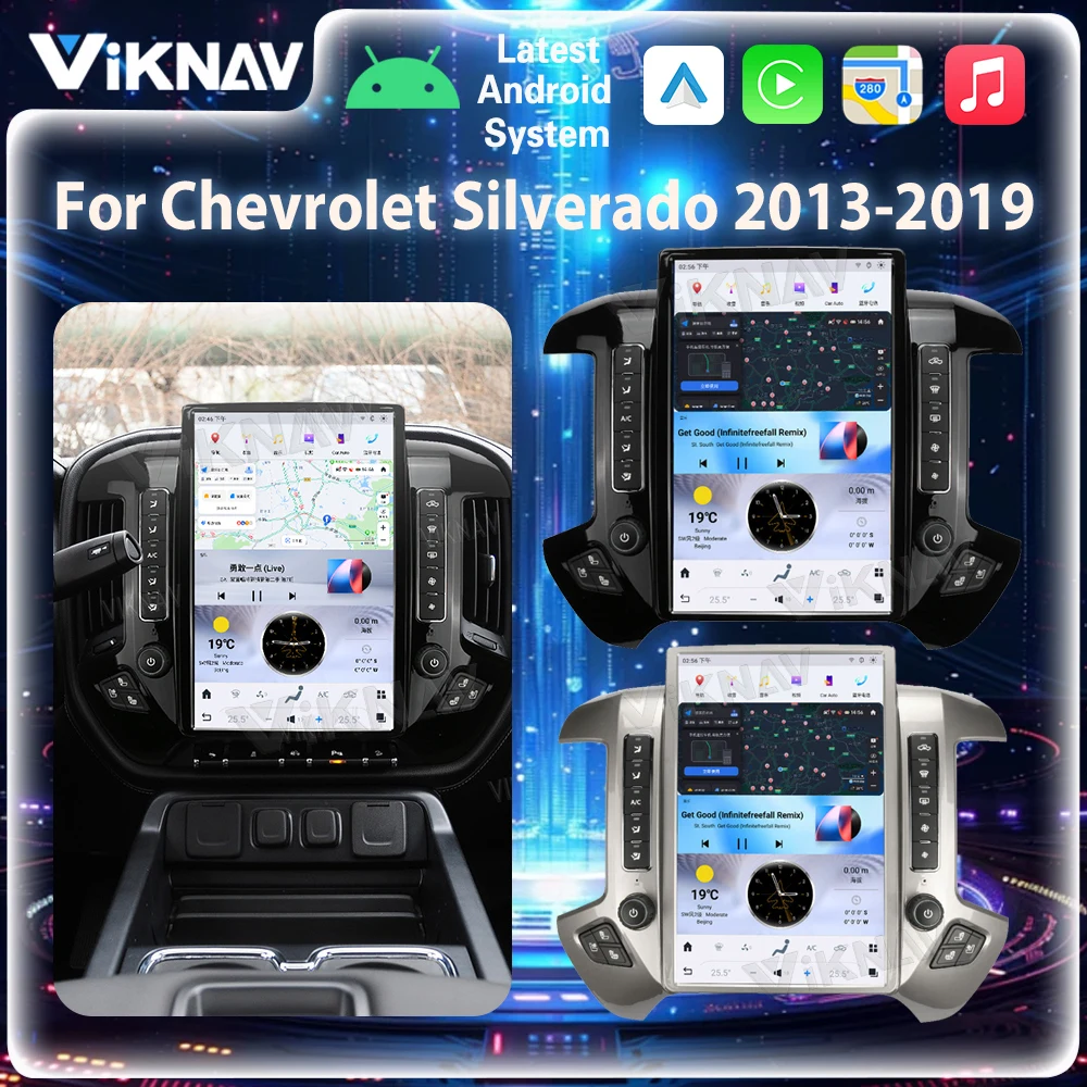 

Viknav 14,4-дюймовый автомобильный радиоприемник Android для Chevrolet Silverado GMC SIERRA 2013-2020, обновление, беспроводная стереосистема CarPlay, GPS-навигация