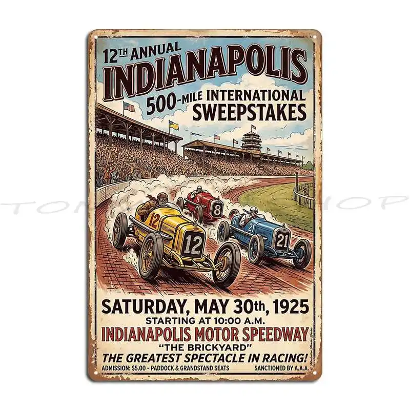 Indianapolis 1925 Metal Plaque Poster Customize Wall Decor Customize Printed Tin Sign Poster