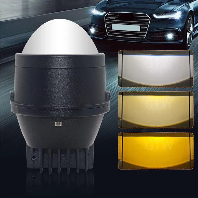 Car Fog Lamp Retrofit 3 Inch Bi LED Projector Lens for Toyota Honda Valeo GM 12V 45W 3000K 6000K