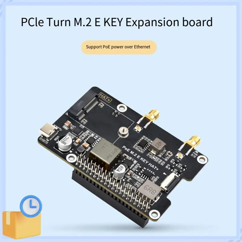 Adaptateur de clé Pcie vers M.2E populaire avec fonction Poe pour Raspberry Pi 5, Compatible avec NGFF (clé M.2E) NIC sans fil