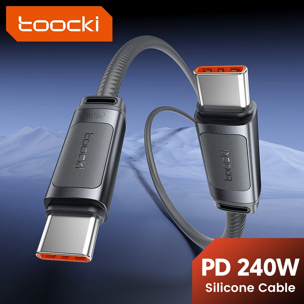 Toocki 3/5Pcs 240W Fast Charge Type C To Type C Cable For iPhone 15 16 17 Samsung S24 S25 Xiaomi 13 15 Laptop Silicone USB Cable