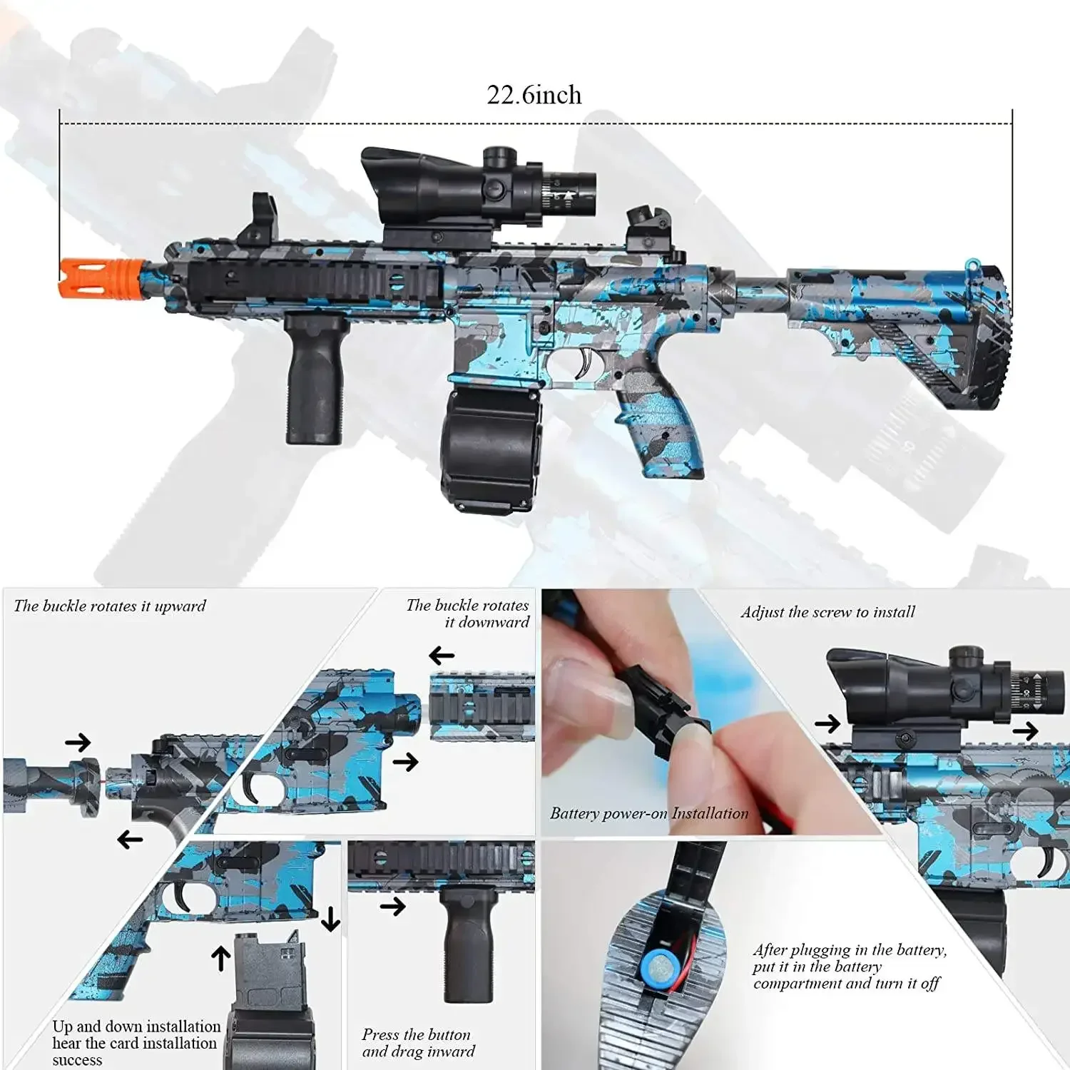 2024 neue automatische elektrische s Pistole m416 manuell & elektrisch 2 in 1 Gelball Kugel Splatter Pistole mit Wasserball