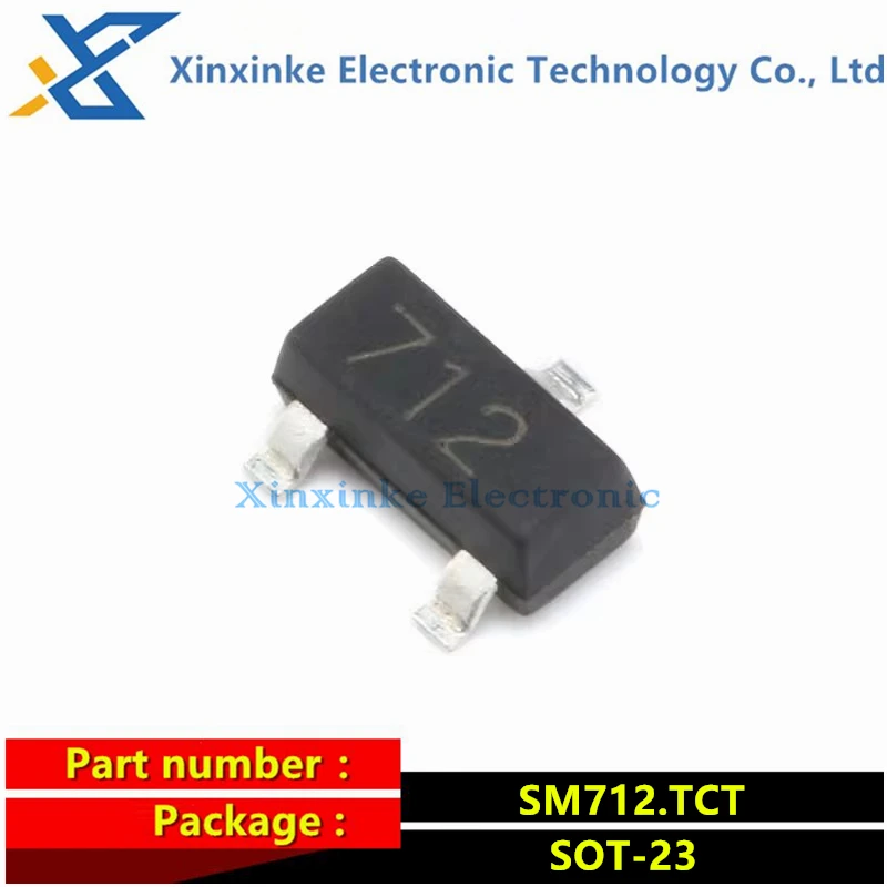 

50PCS SM712.TCT SOT-23 Marking：712 TVS Lightning Protection And Anti-static Protection Diode