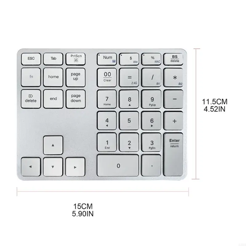 LX0B Rechargeable Numeric Pad for Laptop Desktop,PC Mini Financial Account Numpad Dual Bluetooth-compatible Number Pad
