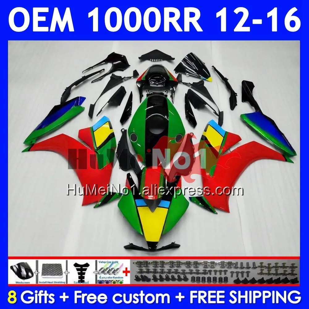 Injection For HONDA CBR1000RR 12 13 14 15 16 62No.7 CBR 1000RR Red green 1000 CBR1000 CC RR 2012 2013 2014 2015 2016 Fairing