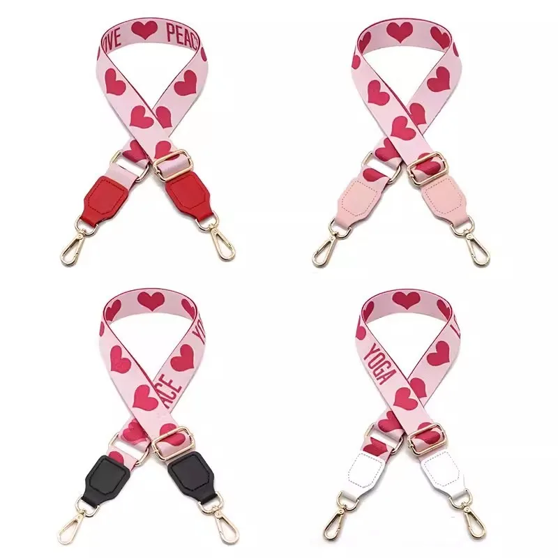 Adjustable Shoulder Strap Messenger Widening Accessories Adjustable Female Bag Heart-Shaped Strap Pink Love Strap Girly Heart