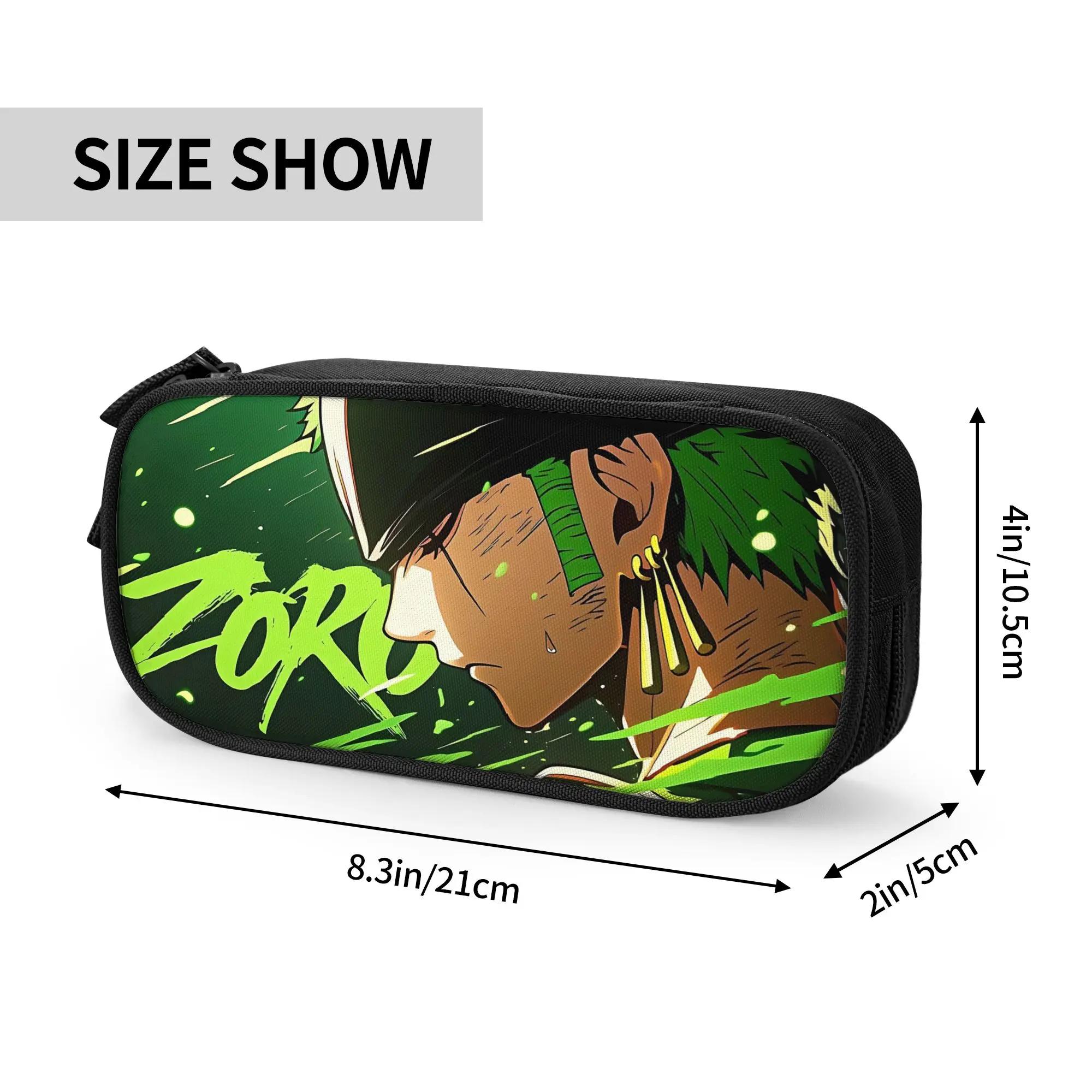 Custom Anime One piece Theme Large Capacity Bags for Child Zoro School Pencil Bag for Boys Gilrs Kids