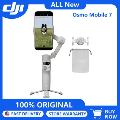 DJI Osmo Mobile 7 Gimbal Stabilizer for iPhone, Android, Built-in Tripod, Portable Stabilizer for iPhone, Selfie Stick, 3-Axis Phone Gimbal, ActiveTrack 7.0, One-Tap Edit, 10hrs Use, Phone Charging