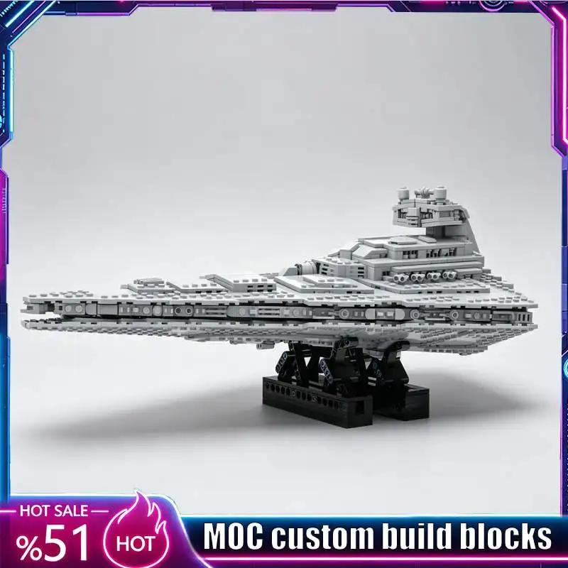 1459PCS Modify Imperial Destroyer MOC Spaceship Model Custom Puzzle Blocks DIY Assembly Educational Toy Gifts Collection Display