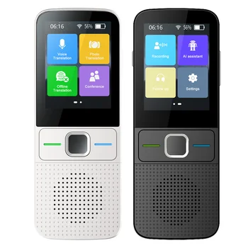 Handheld language translator rechargeable voice interpreter device digital travel meeting school gadgets black
