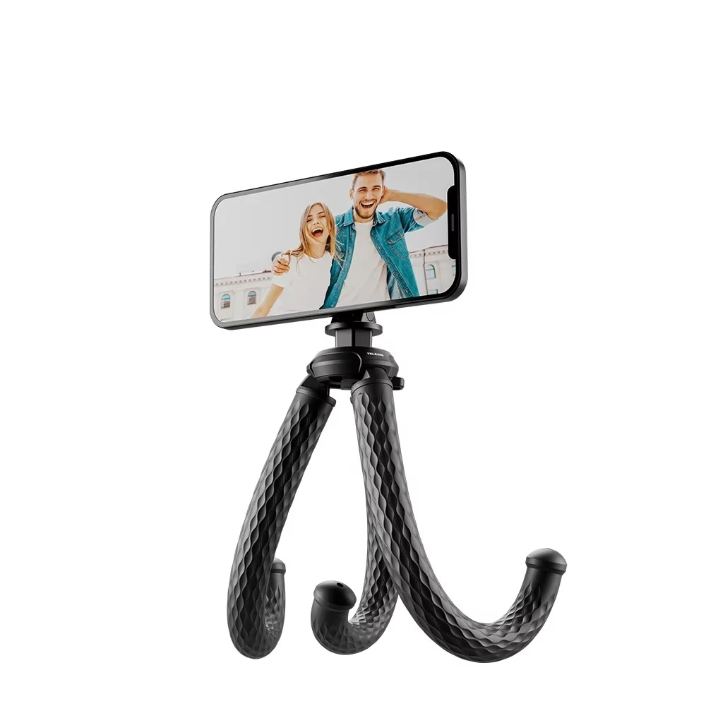 Telesin Deformowalny Uchwyt na Telefon w Kształcie Ośmiornicy do Nagrywania Vlogów z Telefonu Komórkowego, Szybkozłączka Magnetyczna do Statywu