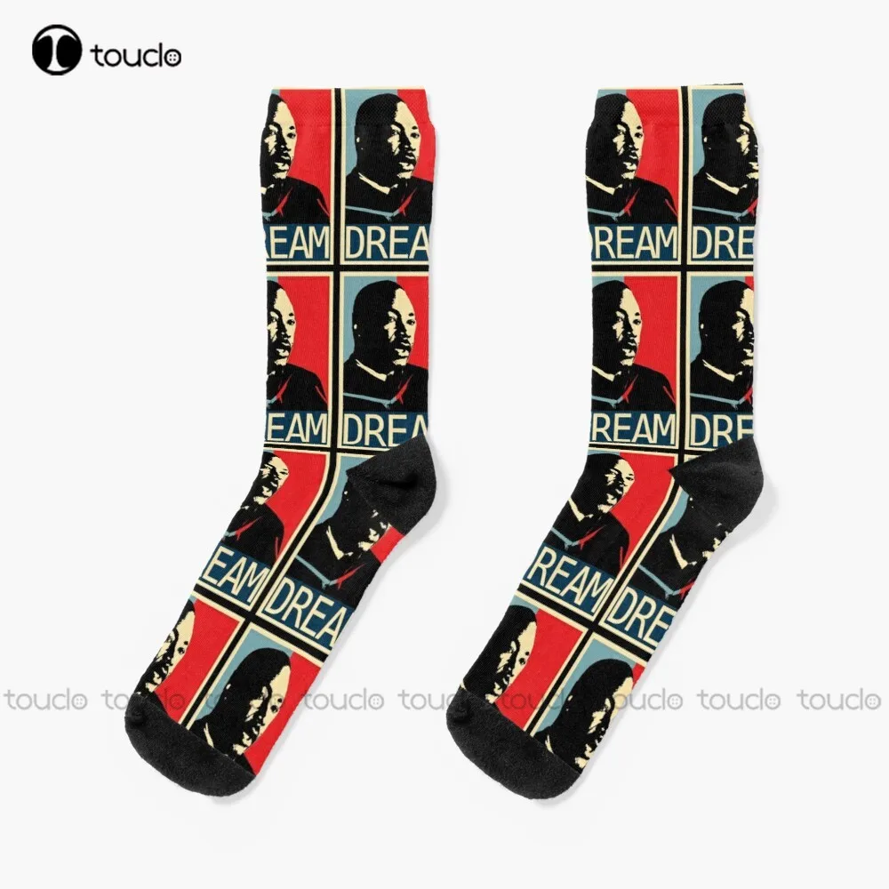 Dr Martin Luther King Jr Day Socks Winter Socks For Men 360° Digital Print Comfortable Girls Sports Christmas Gift New Popular