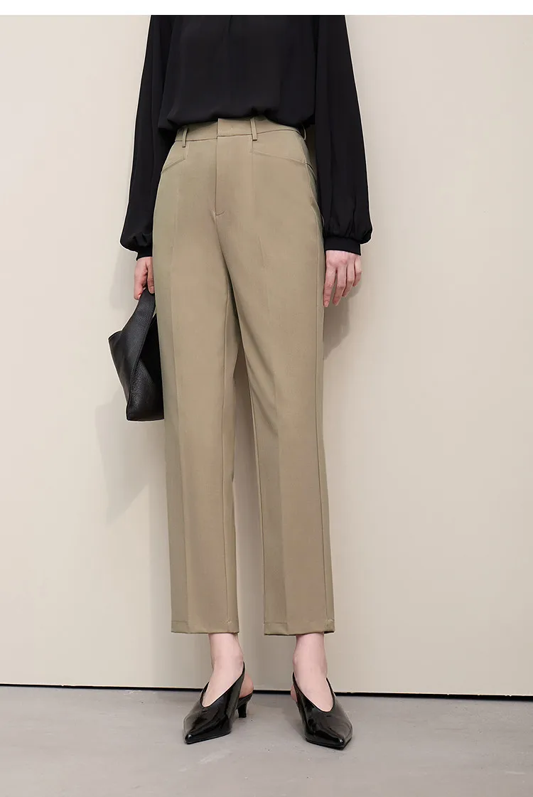 Amii Women Pants 2026 Autumn New Commuter Basic Style Tapered Pants Casual Women's Solid Versatile Ankle-Length Pants 12641091