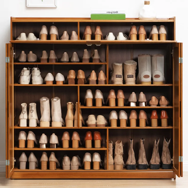 Simple shoe cabinet integrated at the entrance to the door, landing outside the door, household large-capacity shoe rack, multi-