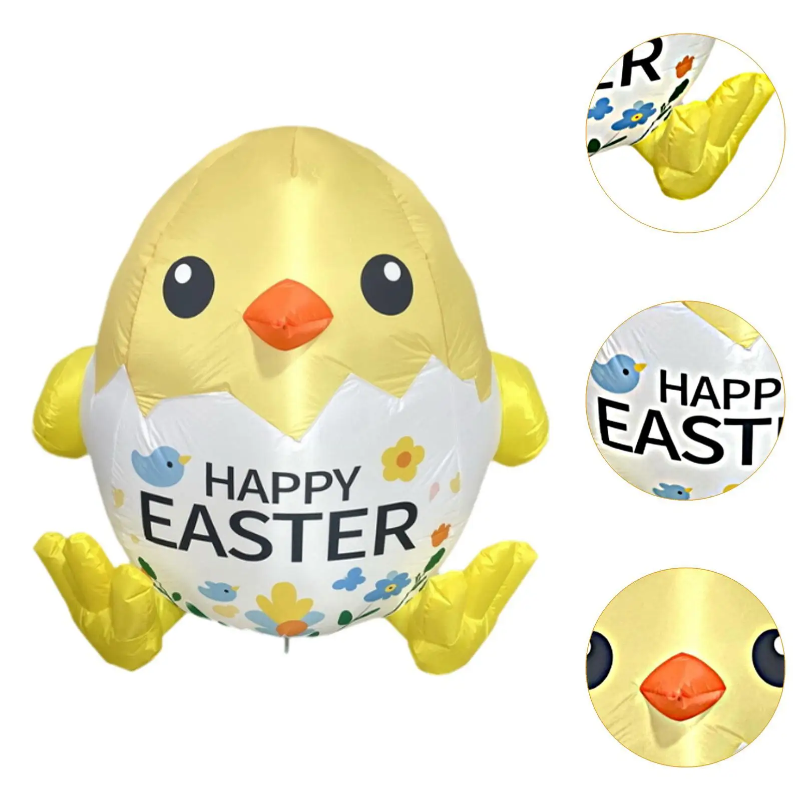 4.37 ft Easter Inflatable Toy Lighted Blowup Chick for Backyard Party Yard