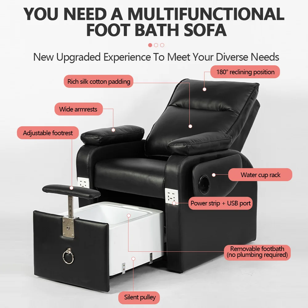 Nail salon sofa, multifunctional foot chair, foot therapy, massage lounge chair, beauty salon eyebrow tattoo embroidery bed