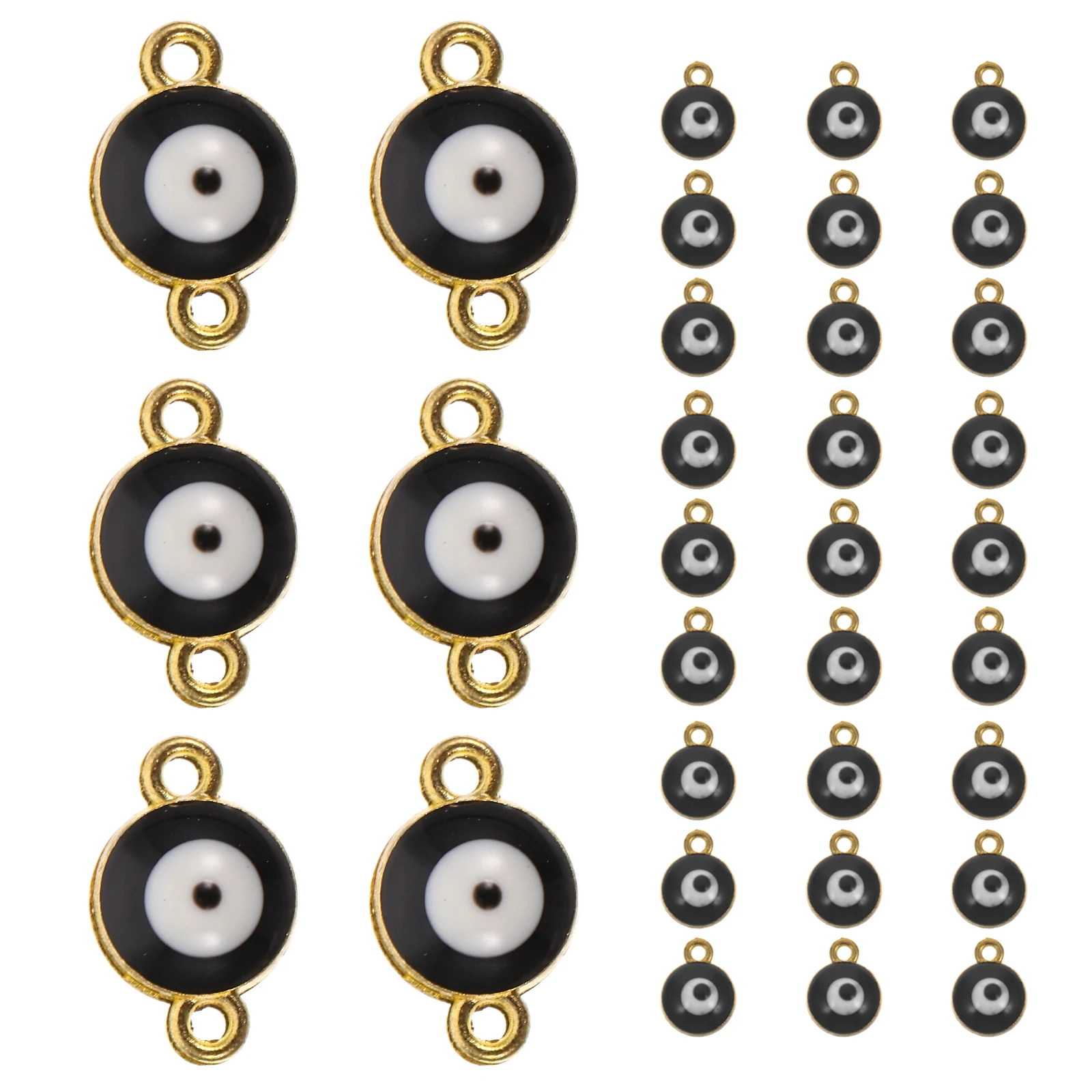 

40 Pcs Evil Eye Pendant Charm Hanging Metal Jewelry Making Gold Plated Necklaces Bracelets Earrings DIY Decorative Charms