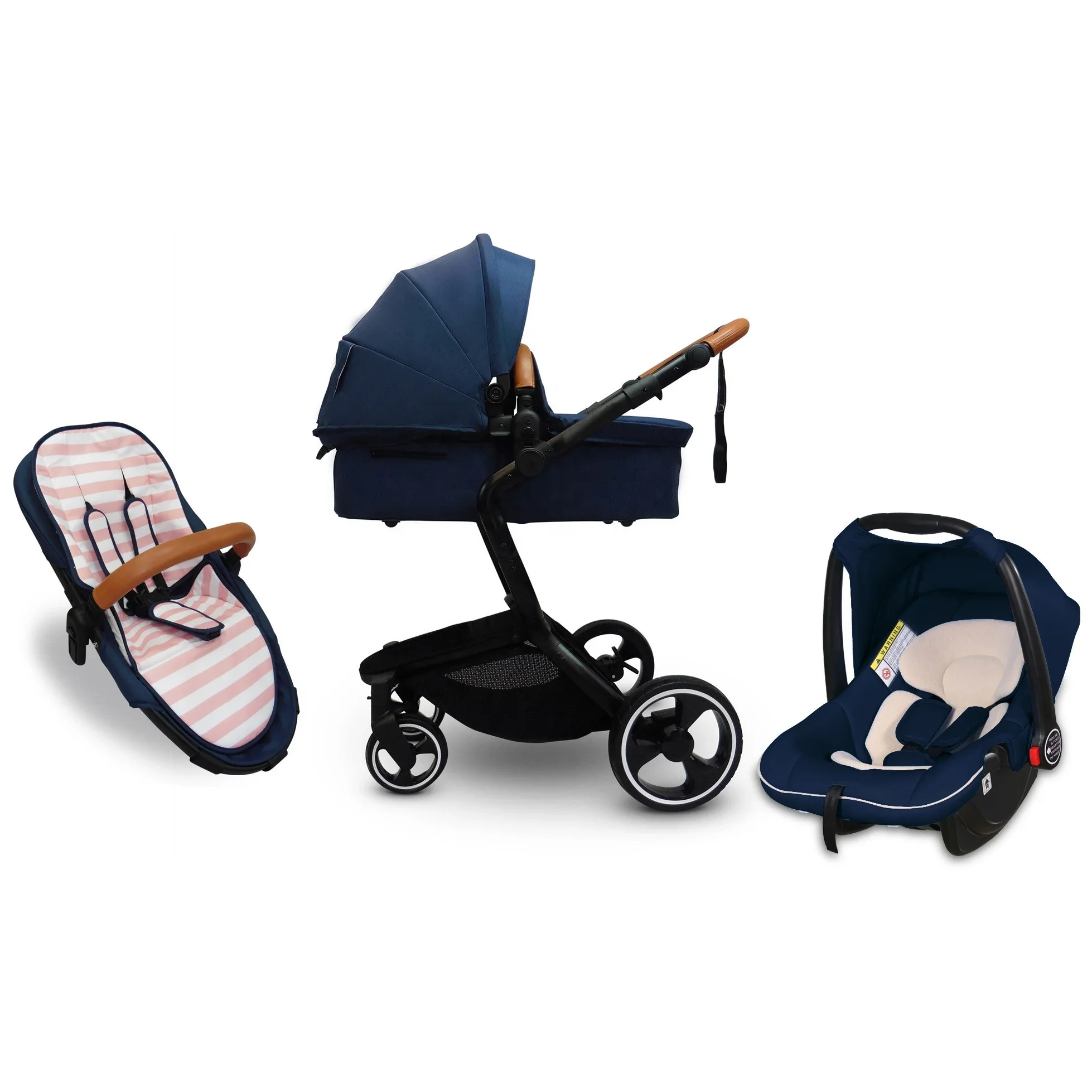 Stock PL100  Fashion folding Baby Stroller Luxury 600D oxford Hot Sale 3 in 1 or 2 in 1