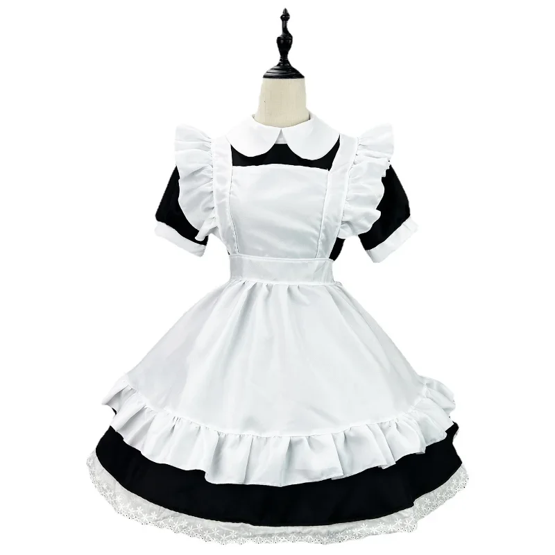 Klassische Dienst mädchen Anime Cosplay Kostüm schwarz weiß plus Größe Schürze Dienst mädchen Katze Mädchen Kawaii japanische Outfits Party Prinzessin Lolita Kleid