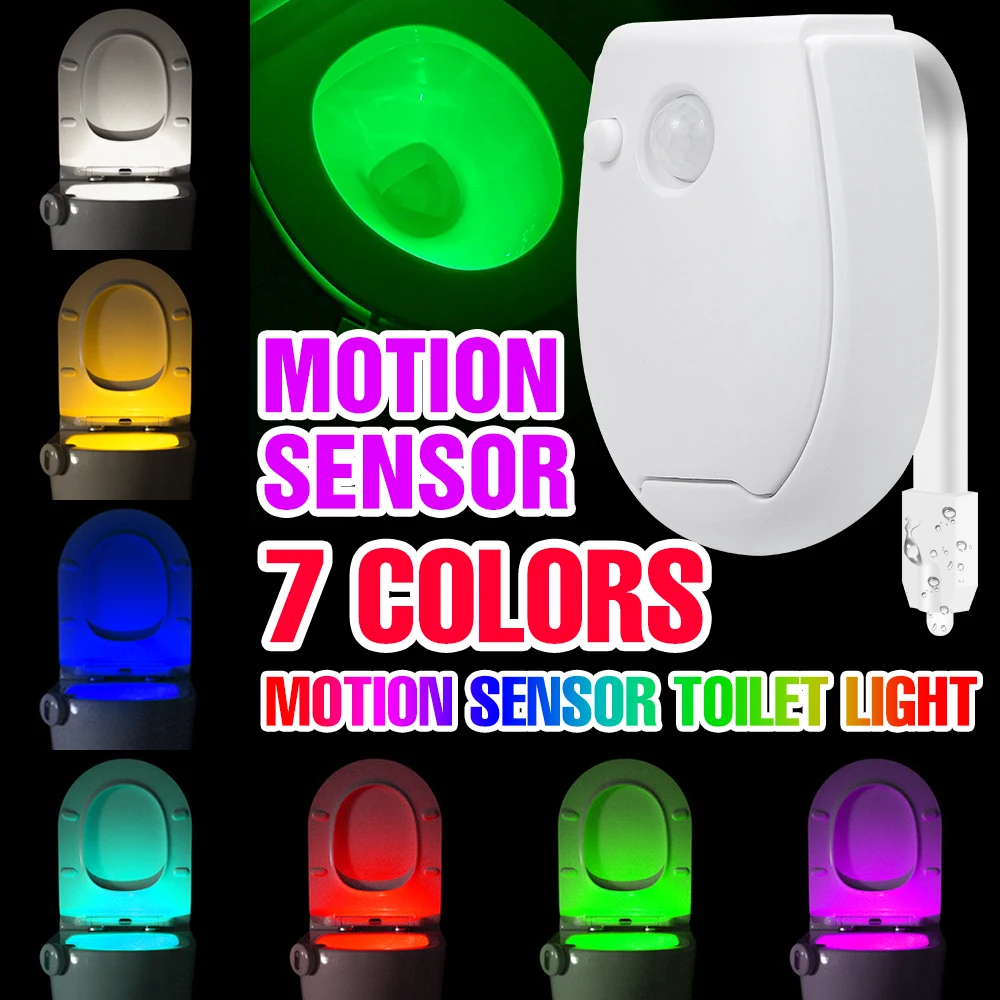 LED Toilet Lamp PIR Motion Sensor Night Light RGB Washroom Neon Lamp For Bathroom WC Toilet Bowl Backlight 7 Colors LED Lights