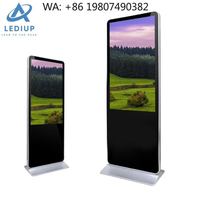 LEDIUP Touch Screen Vertical Lcd Panel Stand Advertising Display Led Advertising  Full hd Big Advertising Screen