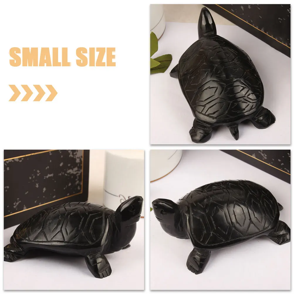 

Small Obsidian Turtle Statue for Home Decor Desktop Cabinet Bedroom Study Elegant Animal Sculpture Artistic Room Party