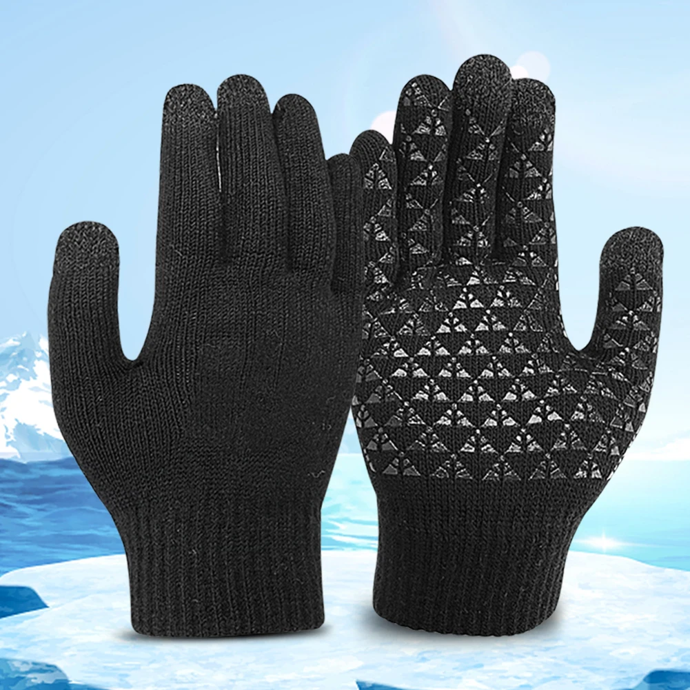 Thermal Windproof Warm Gloves Touch Screen Electric Heated Gloves Knitted Gloves Hand Warmer for Cycling Driving Hiking Walking