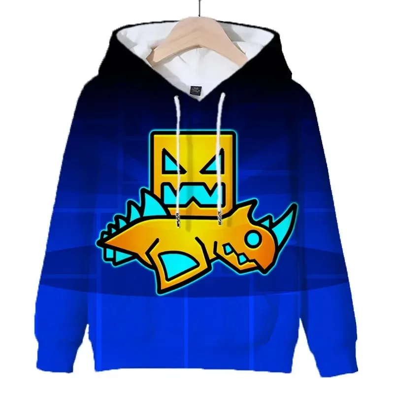 Kids Geometry Dash 3d Print Hoodies Children Cartoon Game Sweatshirts Tops Boys Girls Long Sleeve Pullovers Coat Sudadera Gifts