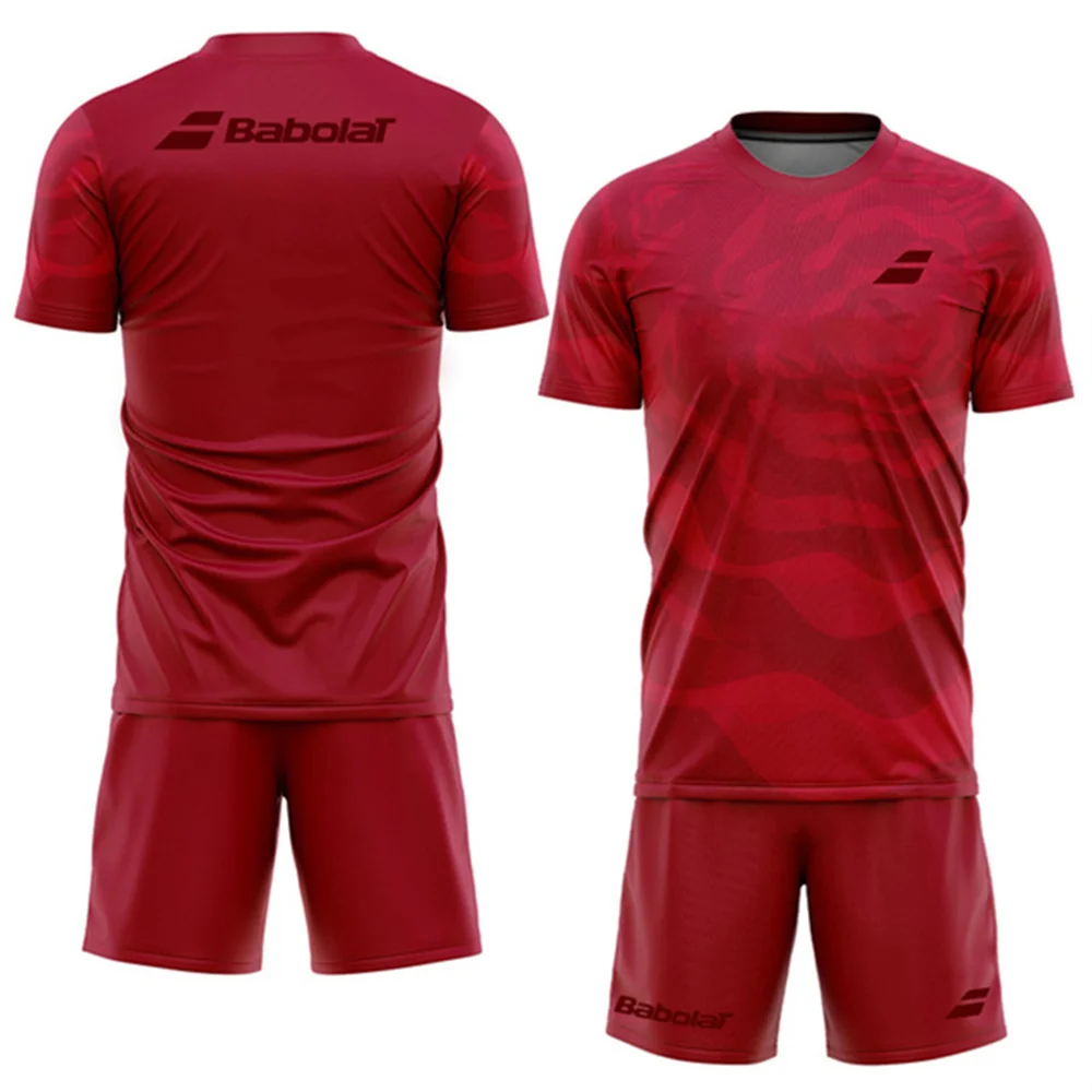 2024 Fashion Men\'s Breathable Tennis Sport Suit Summer Outdoor Sportwear New Badminton T-Shirt Shorts Loose Running Clothing Set