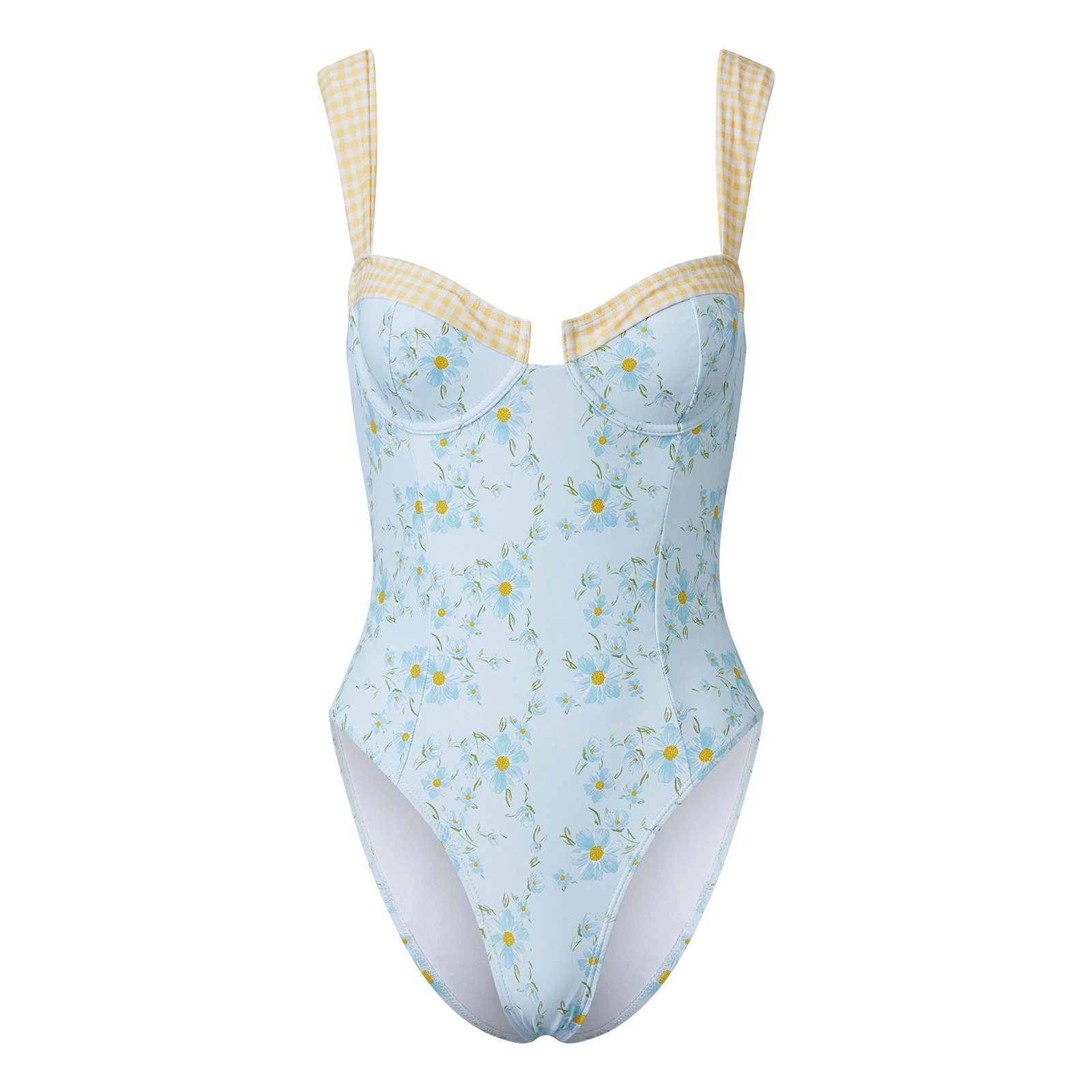 

Купальники-бикини с эффектом пуш-ап для женщин, сексуальные монокини с цветочным принтом, пляжная одежда, купальник без спинки, 2026