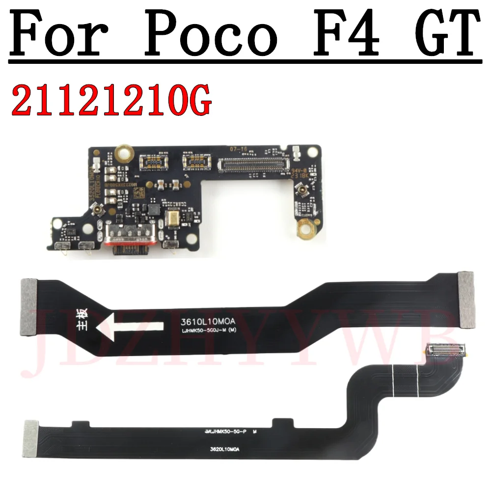 Charging Port Board For Xiaomi Poco F4 GT K50 Gaming USB Charge Jack Dock Connector LCD Motherboard Main Flex Cable Parts