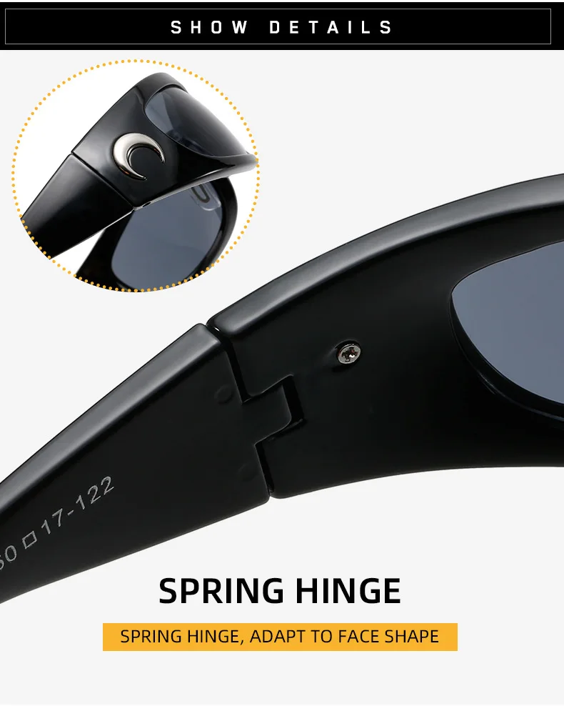 2026 Neue Rechteckige Sonnenbrille für Damen und Herren Vintage Outdoor Radsport Hip-Hop Punk Sonnenbrillen Y2k Brillen – Detail 9