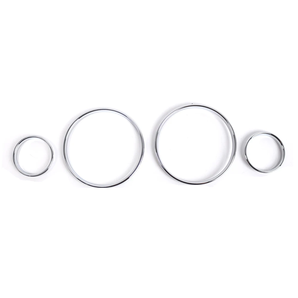 4pcs Dash Dashboard Dial Rings Bezel Trim Ring Speedometer Gauge Chrome AC Dashboard Dial Ring Trim Cover For BMW E38 E39 E53 X5