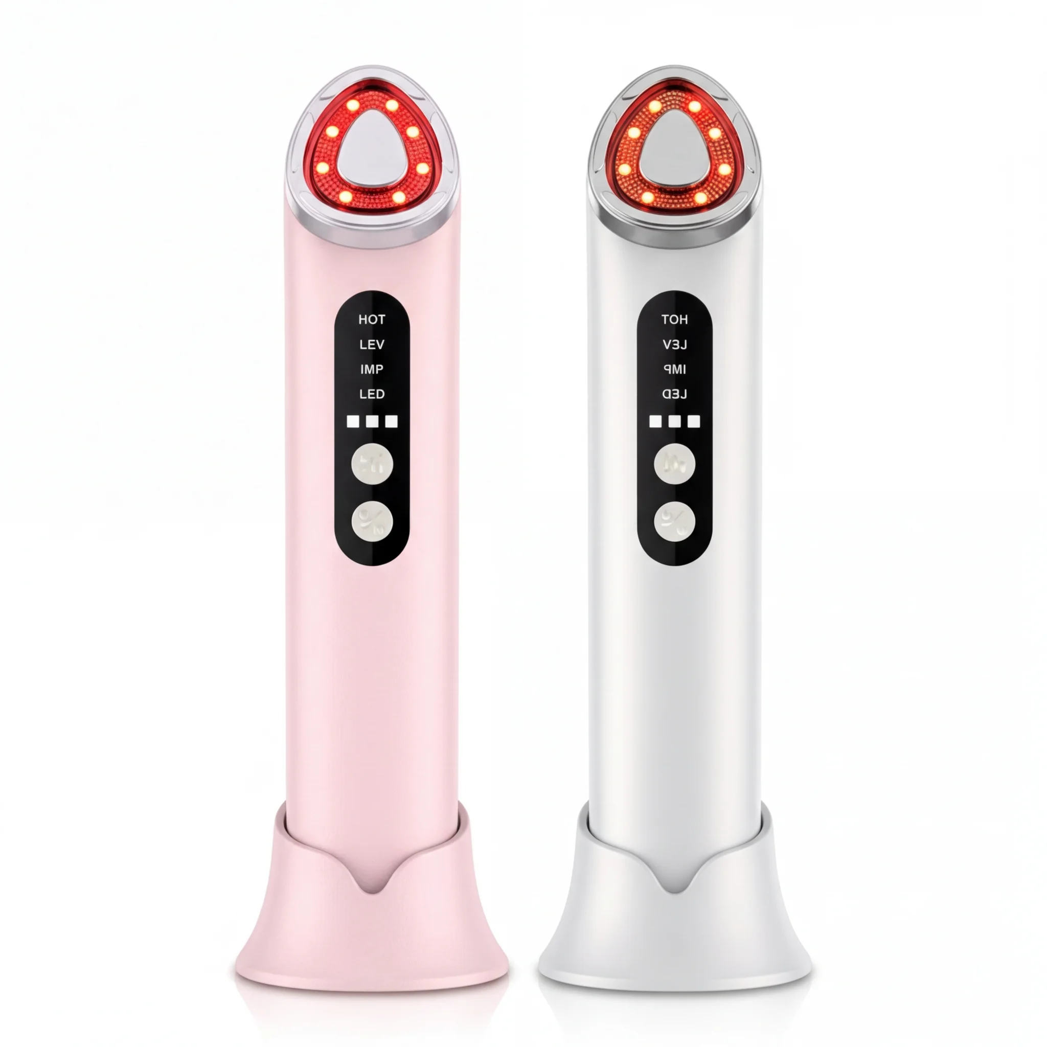 7-Color LED Light Face Neck Vibration Heating Microcurrent Skin Care Massager