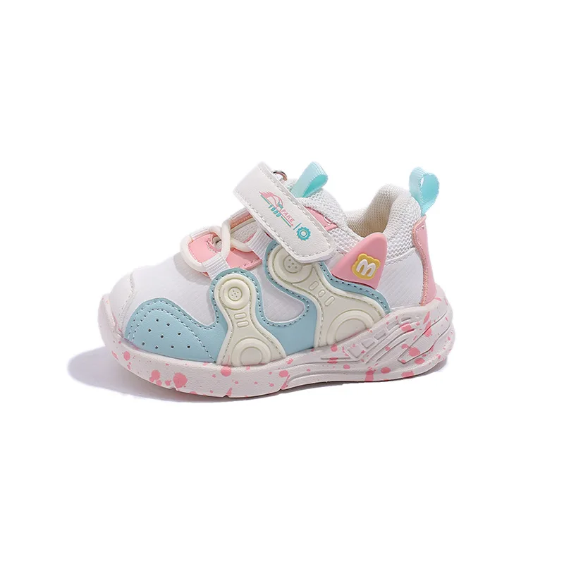 Skin Friendly -Breathable mesh  Infant Sneakers Non-Slip Rubber Sole Baby Crib First Walker Shoes