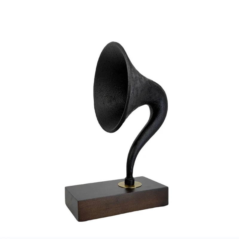 Creative Retro Wooden Speaker, Record Player Model, Bar Counter Gramophone, Soft Furnishings, Desktop Ornaments Gifts