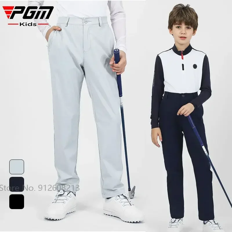 PGM Boys Sports Golf Trousers Summer Breathable Golf Pants Children Elastic Waistband Long Trousers Kid Casual Sweatpants S-XL