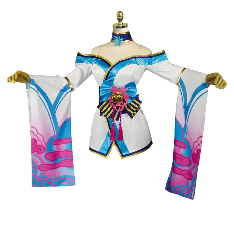 

Spirit Blossom/Ahri The Nine-Tailed Cosplay Game LOL Anime Woman Costume Set Dress
