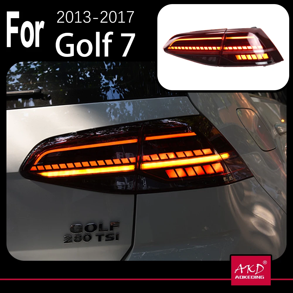 AKD Car Model Tail Light Parts For VW Golf 7 Golf7 MK7 2013 Taillights Rear Lamp LED DRL Signal Brake Reversing Parking Facelift