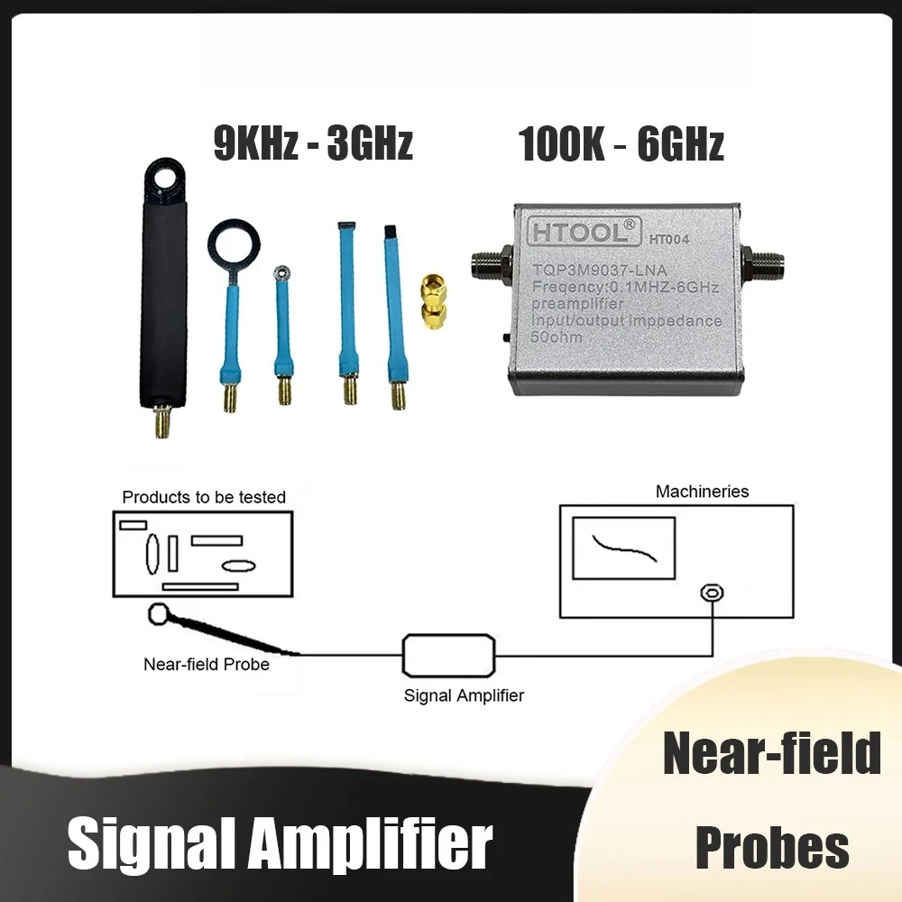 

HT03 EMI Test Near Field Probe 9KHz-3GHz & Low Noise Amplifier 100K-6GHz Locating Interference Sources Radiation Test HTOOL