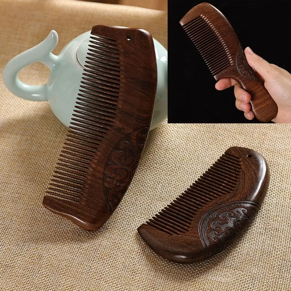 Anti-static Hair Comb Delicate Head Massage Sandalwood Comb Hair Brushing Handcrafted Beard Comb