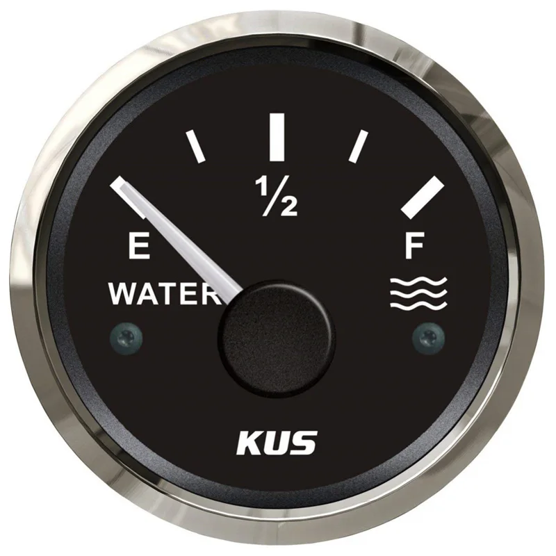 

Kus Brand New 52mm Marine Water Level Gauges 12v/24v Water Level Meters 0-190ohm with Red Backlight for Boat Auto Bus 240-33ohm